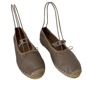 Valentino Garavani Rockstud Soft Leather Ballet Espadrilles Size 37